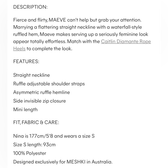 NWT Meshki Black Maeve Asymmetric Ruffle Dress - Picture 5 of 6